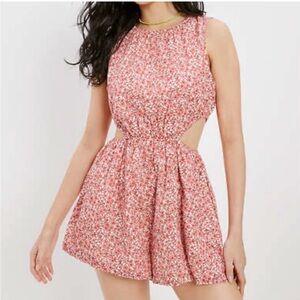 American Eagle floral cutout romper